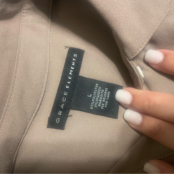 Grace Elements brown button down top size xl - Picture 5 of 5